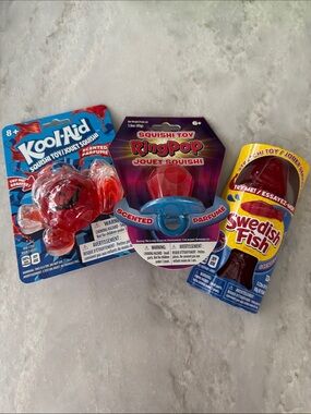 kool aid , ring pop and Swedish fish squishies
